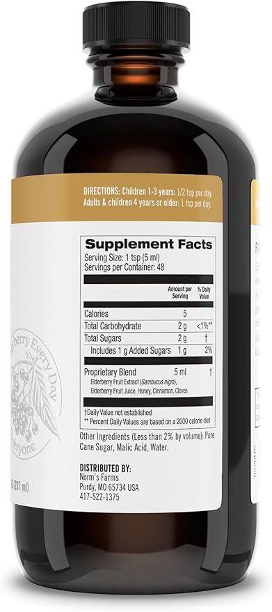 Norm's Farms Elderberry Extract & Wellness Syrup Bundle 2 PK - Immune Support Elderberry Syrup for Kids & Adults - Made in USA, Pure, Potent, Natural Ingredients, Vegan, Gluten-Free, Non-GMO - 8 Oz