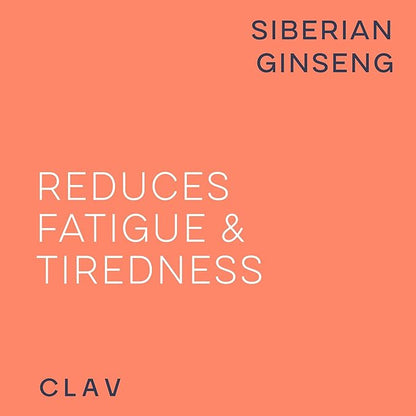 CLAV® Siberian Ginseng - 900mg Eleuthero Root Powder - Energy Supplement - Reduction of Tiredness & Fatigue - 60 Ginseng Capsules - Made in Germany
