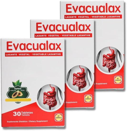 Tablets Supplement - Laxative Vegetal 100% Natural - Support Digestion - Constipation Relief - Stool Softener - Intestinal Regularity - Senna Leaves Prune Juice - Pack of 3-90 Tablets