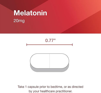 PROTOCOL FOR LIFE BALANCE Melatonin Maximum Strength - 20 mg Melatonin - Sleeping Support for Adults - Daily Immune Support - Pineal Gland Aid - Vegan & Non-GMO - 90 Veg Capsules