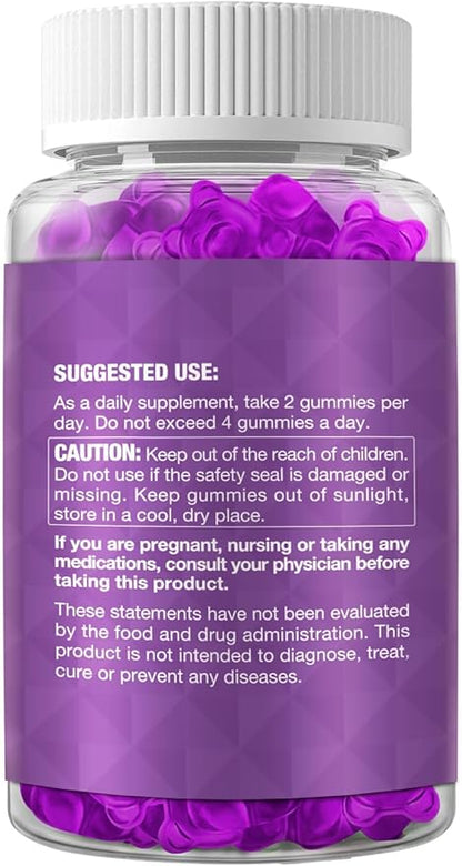 Sea Moss & Elderberry Gummies, 60 Count, Blueberry Flavored, with Vitamin C and Apple Cider Vinegar, Vegan (120 Count(Pack of 2)