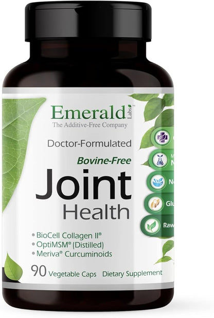 EMERALD LABS Joint Health - Biocell II Collagen, OptiMSM, Glucosamine, Meriva Turmeric Curcuminoids & More - Joint Health, Mobility & Flexibility Support* - 90 Vegetable Capsules (30-Day Supply)