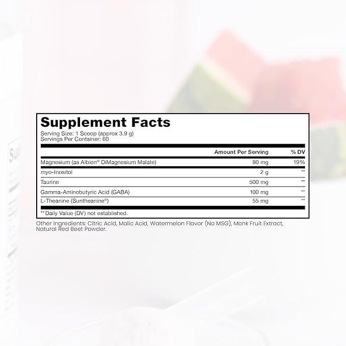 Pure Therapro Rx Just Relax -Watermelon 60 Servings | Supports: Relaxed Mood, Healthy Blood Pressure, Emotional Wellness | Myo-inositol; Di-Magnesium Malate, GABA, Taurine, & L-Theanine