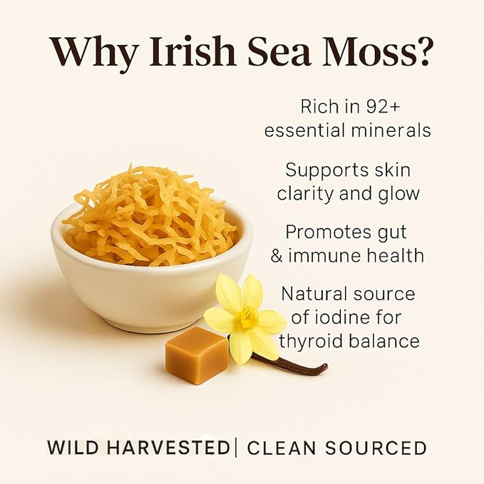 ORGANICS NATURE Collagen Peptides Powder with Irish Sea Moss Vanilla Caramel Flavored | Naturally Sourced Hydrolyzed Collagen w/Biotin for Hair, Skin, Nail, and Joint Support 30 Servings 380 gr