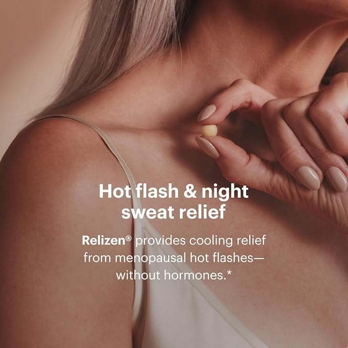 Relizen by Bonafide. Relief from Menopausal Hot Flashes & Night Sweats. — 1-Month Supply (60 Tablets)