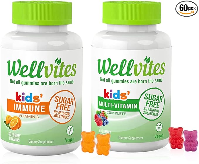 Kids Multivitamin & Immune Daily Gummies Bundle - Sugar Free, Vegan, Non-GMO – Vitamins for Kids – Vitamin C for Kids Immune Support - No Artificial Sweeteners – 60 Count