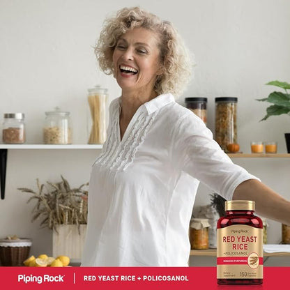 Piping Rock Red Yeast Rice 600 mg | 150 Capsules | with Policosanol | Non-GMO, Gluten Free Supplement