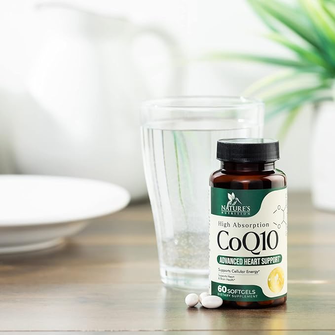 CoQ10 100mg Softgels - Better Absorption, Antioxidant for Heart Health & Cellular Energy Support - Nature's Co Q10 Vitamins, Non-GMO & Gluten Free, Coenzyme Q10 Supplement - 60 Softgels