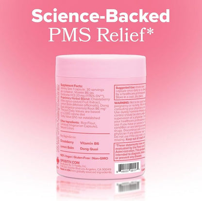 O Positiv FLO PMS Vitamins for Women, 30 Servings (Pack of 2) - Proactive PMS Relief - Targets Hormonal Breakouts, Bloating, Cramps, & Mood Swings with Chasteberry, Vitamin B6, & Lemon Balm