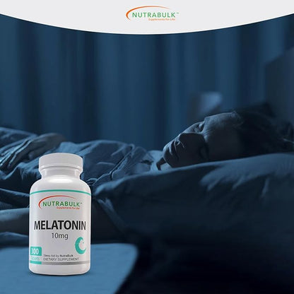 Melatonin 10 mg Tablets – Quick Release Natural Nighttime Sleep Aid for Adults. (300 Count)