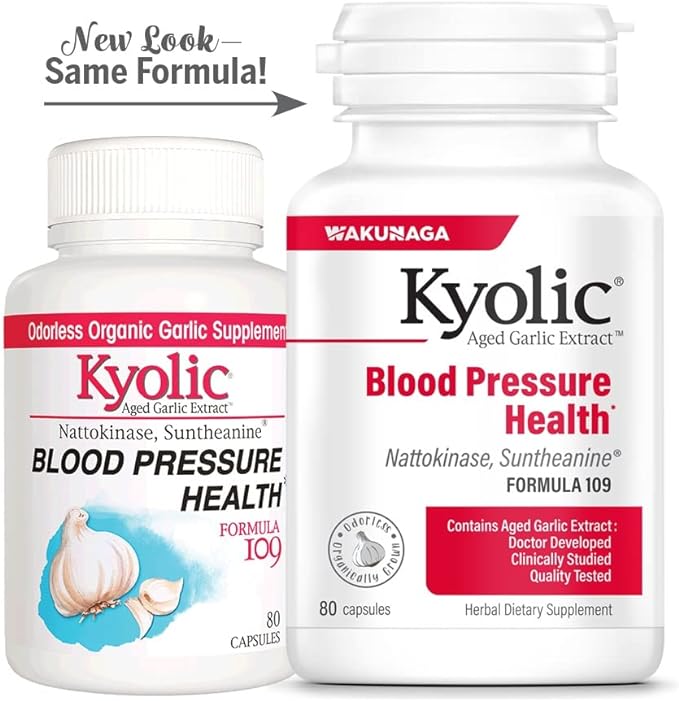 Kyolic Aged Garlic Extract Formula 109, Blood Pressure Health, 80 Capsules