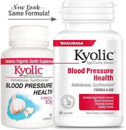 Kyolic Aged Garlic Extract Formula 109, Blood Pressure Health, 80 Capsules