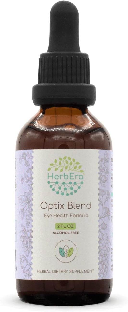 Optix Blend B60 Alcohol-Free Extract Tincture: Bilberry, Ginkgo Biloba Leaf, Goji Berries, Schisandra Berry, Grape Seed, Turmeric Root. Eyebright Herb. Eye Health Formula 2 Fl Oz