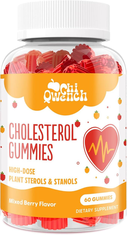 Cholesterol Supplements with 1500 Mg Plant Sterols & Stanols, Cholesterol Support Gummies, Cholesterol Complex Gummies, Maintains Normal Levels, Mixed Berry Flavor, 60 Count