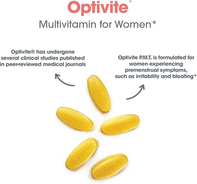 Optimox Optivite PMT Supplement - PMS Support for Women, Hormonal Balance, Womens Multivitamins, PMS Relief, Magnesium Supplement - 180 Count