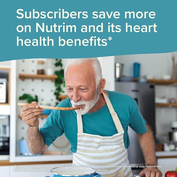Oat Bran Powder with 750mg Beta Glucan per Serving - Easy-Mix Soluble Fiber for Cholesterol Management & Immune Support - Heart Healthy, Non-GMO & Vegan Oatmeal Powder