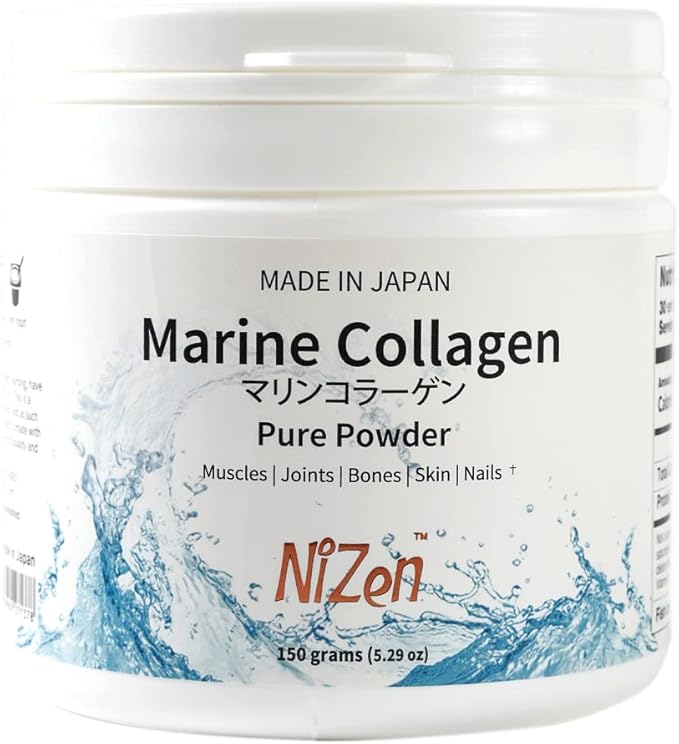 Nizen Marine Collagen Pure Powder, Hydrolyzed Peptides Easy-to-Digest Amino Acids Supplement. Unflavored. Non-Clumping. Made in Japan. 5.29oz