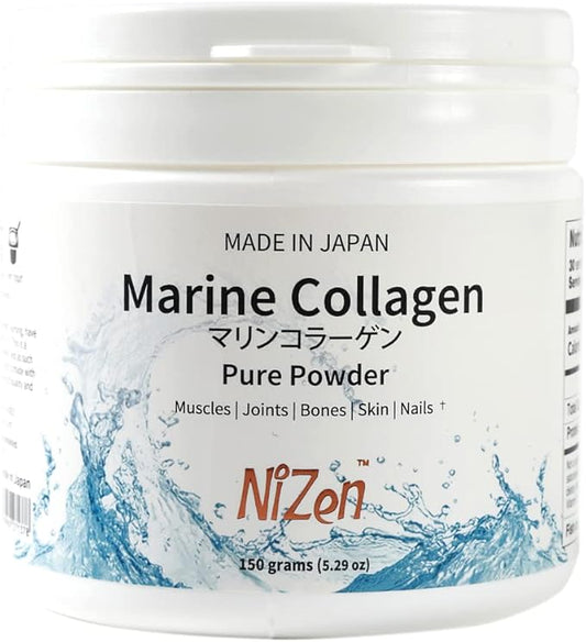 Nizen Marine Collagen Pure Powder, Hydrolyzed Peptides Easy-to-Digest Amino Acids Supplement. Unflavored. Non-Clumping. Made in Japan. 5.29oz