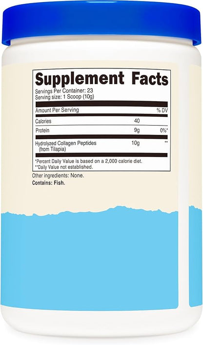 Nutricost Marine Collagen Powder Sustainably Sourced Fish (8 oz) - 23 Servings, 9 G Protein Per Serving, Non-GMO, GMP Compliant