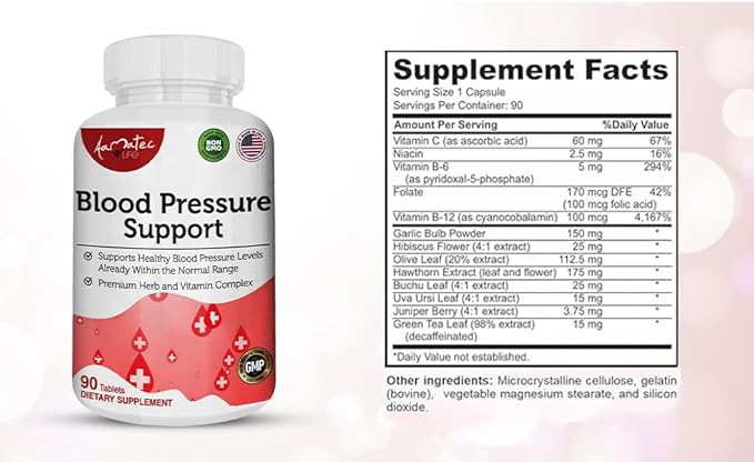 Blood Pressure Support Supplement 90 Capsules