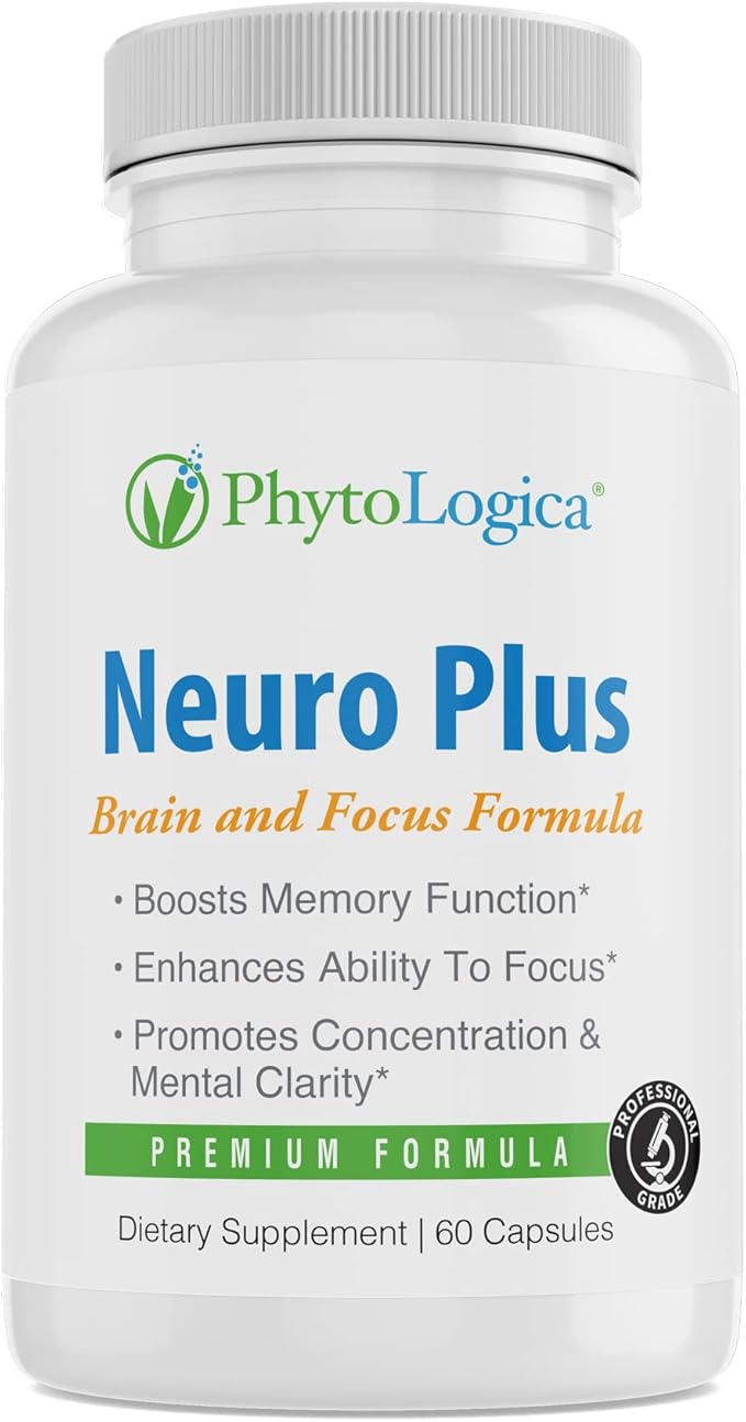 Neuro Plus Brain and Focus Formula, Full with Vitamins, Minerals and Herb Extracts, Boosts Memory Function and Ability to Focus, Improves Mental Clarity, 60 Capsules
