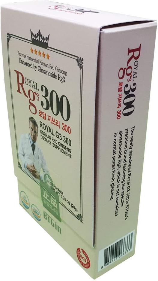 Premium RG3 300 Korean Red Ginseng Powder - Enhanced Ginsenosides (50mg Rg3/Sachet), Made in Korea, 10 Sachets