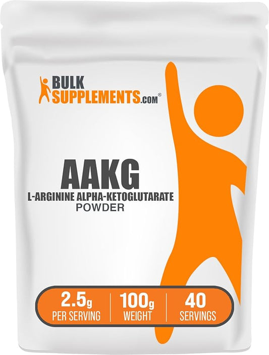 BulkSupplements.com AAKG Powder - Arginine AKG Supplement,Nitric Oxide Supplement - Unflavored & Gluten Free, 2.5g per Serving, 100g (3.5 oz) (Pack of 1)