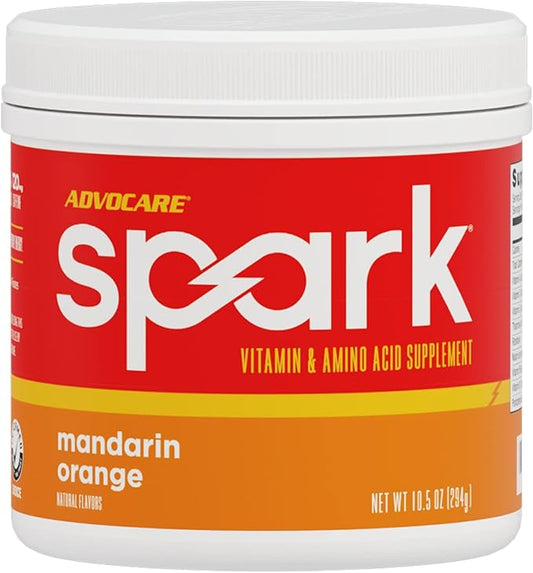 AdvoCare Spark Vitamin & Amino Acid Supplement - Focus & Energy Drink Powder Mix with Vitamin A, B-6, C & E - Also Includes L-Carnitine & L-Tyrosine - Mandarin Orange - 10.5 oz
