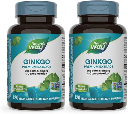 Nature's Way Premium Extract Ginkgo Memory and Concentration* 120 Capsules