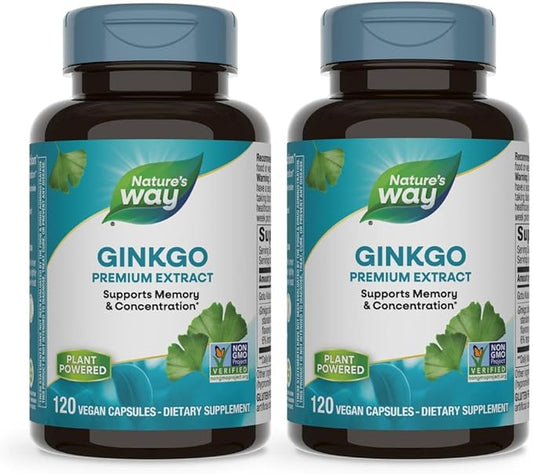 Nature's Way Premium Extract Ginkgo Memory and Concentration* 120 Capsules