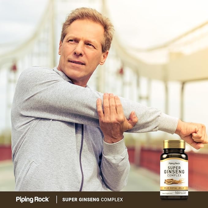 Piping Rock Ginseng Complex Capsules | 100 Count | with Royal Jelly | Non-GMO, Gluten Free Supplement