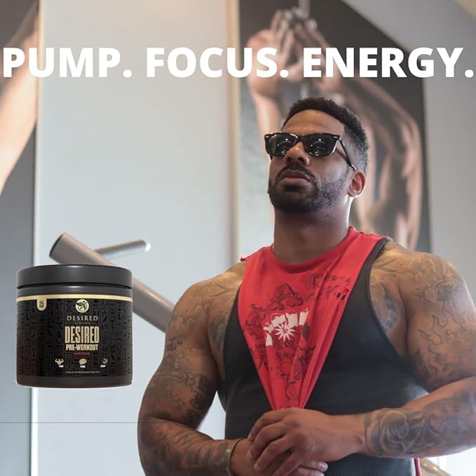 Desired Pre Workout - Energy, Endurance, Focus, Pump and Strength - Beta Alanine, Caffeine, Citrulline Malate, DMAE 750 mg, L-Tyrosine (25 Servings)