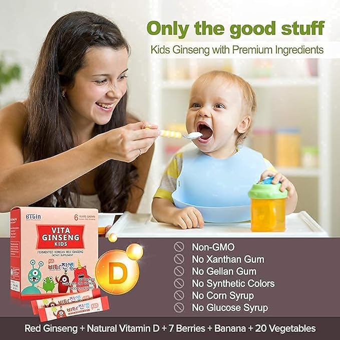 Saponin Hanppuri Immune and Stamina Boost + VITA Ginseng Kids Immune Support and Memory Function for Children Premium Bundle