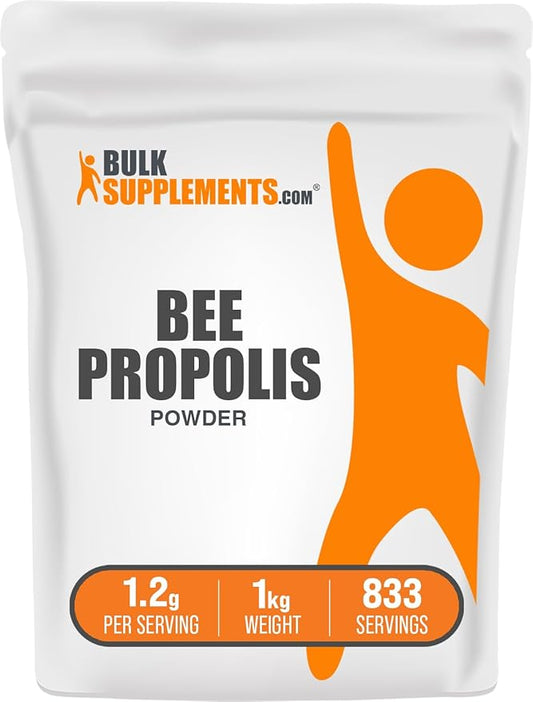 BulkSupplements.com Bee Propolis Powder - Bee Propolis Supplement, Superfood Supplement - Natural & Gluten Free, 1.2g per Serving, 1kg (2.2 lbs) (Pack of 1)