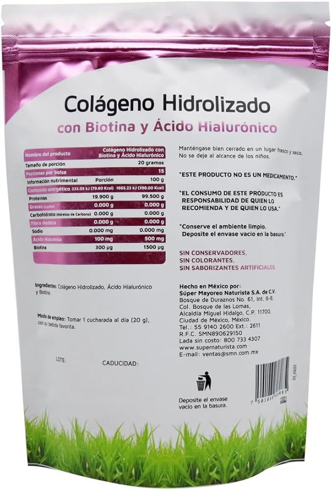 Vidanat Pure Hydrolyzed Collagen with Biotin & Hyaluronic Acid – Supports Skin, Hair, Nails & Joint Health – High-Absorption Protein Powder – 300g (Pack of 1) – 15 Servings per Bag