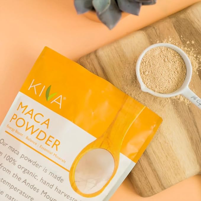 Kiva Organic Maca Powder, Pure Authentic Peruvian Maca Root Powder to Supercharge Your Health, Support for Energy, Superfood, 16 oz