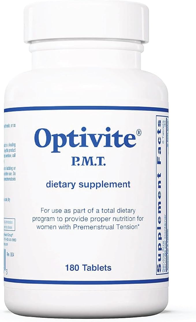 Optimox Optivite PMT Supplement - PMS Support for Women, Hormonal Balance, Womens Multivitamins, PMS Relief, Magnesium Supplement - 180 Count