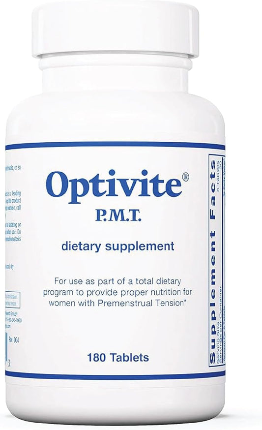 Optimox Optivite PMT Supplement - PMS Support for Women, Hormonal Balance, Womens Multivitamins, PMS Relief, Magnesium Supplement - 180 Count