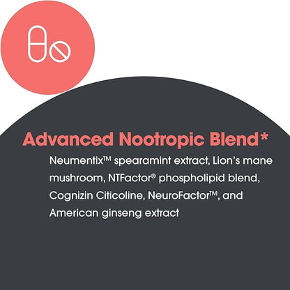 Allergy Research Group Advanced NeuroPlus Supplement - Memory & Focus Support, for Brain Function Health, Lion's Mane, Vegetarian Capsules - 90 Count