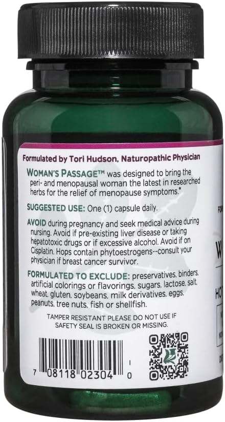 Vitanica - Woman's Passage - Menopause Support - 30 Vegetarian Capsules