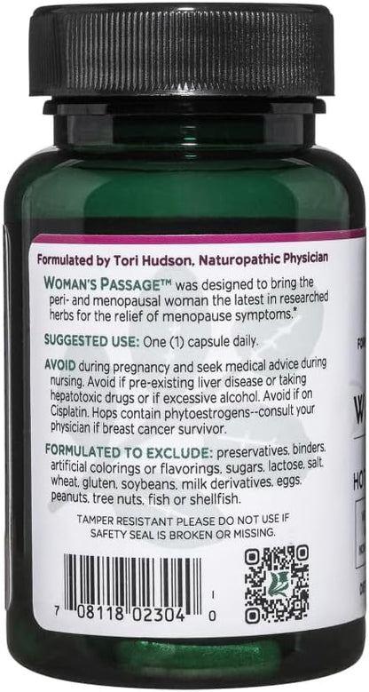 Vitanica - Woman's Passage - Menopause Support - 30 Vegetarian Capsules