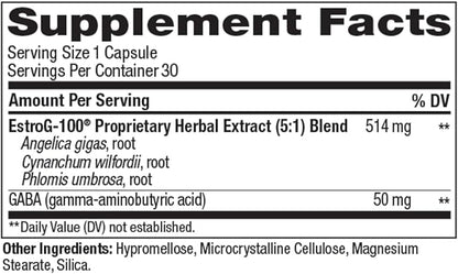 OLLY Mellow Menopause Supplements for Women, Supports Hot Flashes, Vaginal Dryness & Occasional Mood Swings,* Estro-G100®, GABA, Vegan Capsules, 1 Month Supply - 30 Count