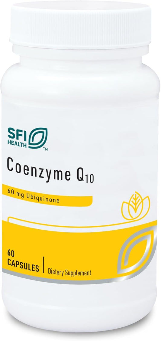 Klaire Labs Coenzyme Q10-60 Milligrams CoQ10 as Ubiquinone, Hypoallergenic Formula for Cardiovascular & Cellular Energy Support (60 Vegetarian Capsules)
