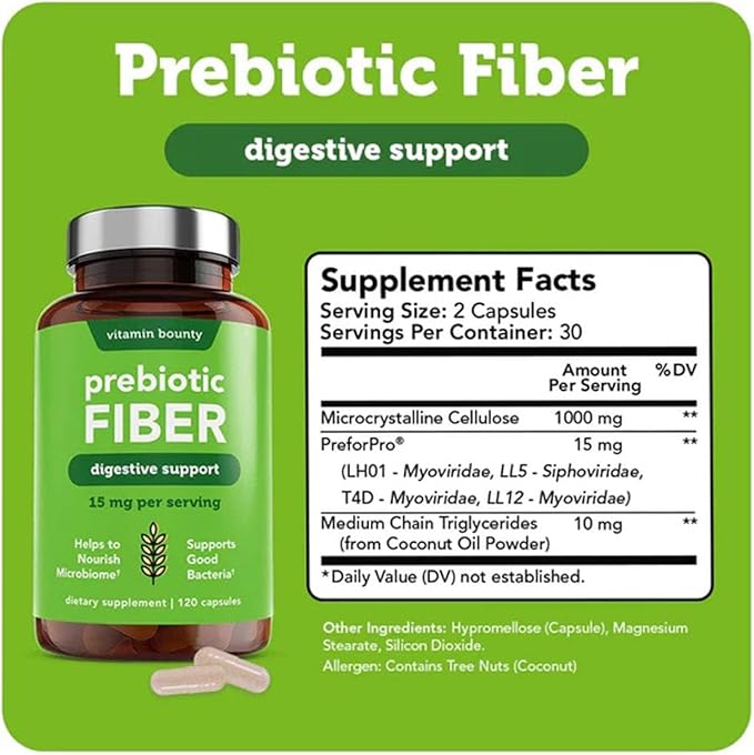 Vitamin Bounty Pro-100 Probiotics & Prebiotic Fiber Bundle: Ultimate Gut Health Support with 13 Strains, 100 Billion CFUs, Zinc & Vitamin C, Delayed Release Capsules - 90 Capsules