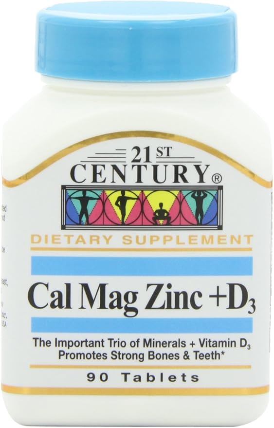 21st Century Cal Mag Zinc +D Tablets, 90 Count (Pack of 2)
