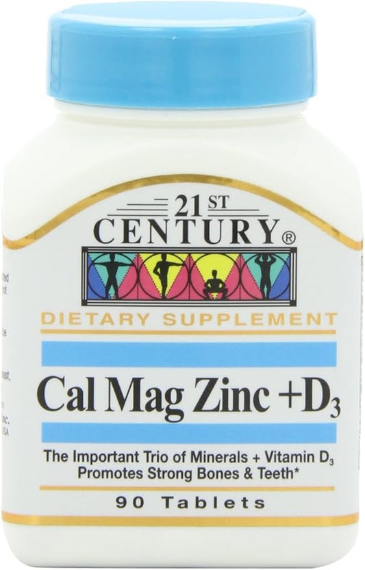 21st Century Cal Mag Zinc +D Tablets, 90 Count (Pack of 2)