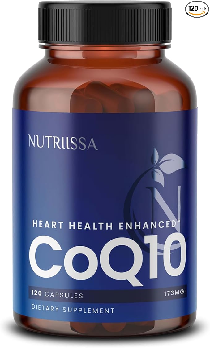 Nutriissa CoQ10 173 mg – Heart Health, Cellular Energy, and Antioxidant Support – EPEB Certified for Purity & Potency – 4-Month Supply - 120 Vegan Capsules