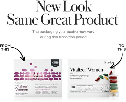 Shaklee -Vitalizer Women - Advanced Nutrition - Prenatal/Postnatal Multivitamin with Omega-3, Probiotics, and More - Supports Heart, Joint, Immune, Bone, Digestive, and Energy - 30 Vita-Strips®
