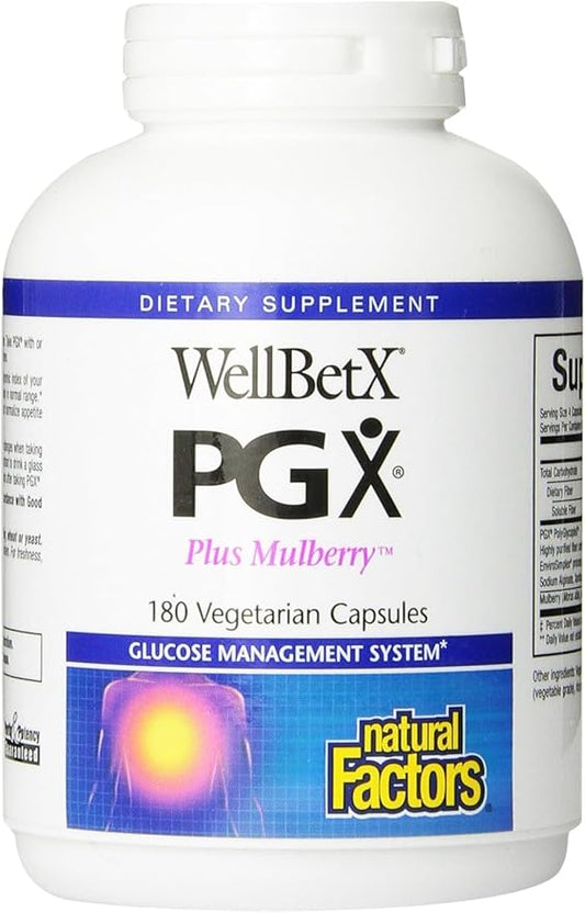PGX by Natural Factors, WellBetX Plus Mulberry, 180 vegetarian capsules, 180 Capsules
