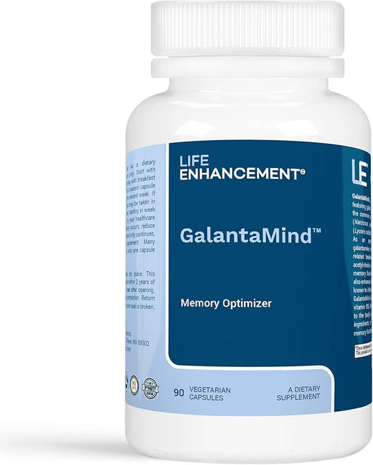Life Enhancement Galantamind Brain Supplement for Memory and Focus - Vitamin B5 & Galantamine Supplement - Mental Clarity & Cognitive Enhancement (8mg - 90 Capsules, Galantamind)